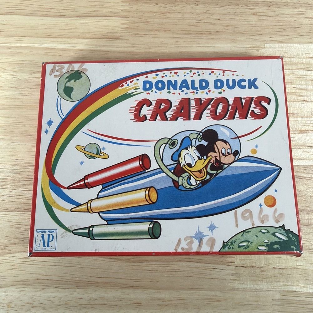 1940s Transogram Donald Duck EMPTY Tin Crayon Box